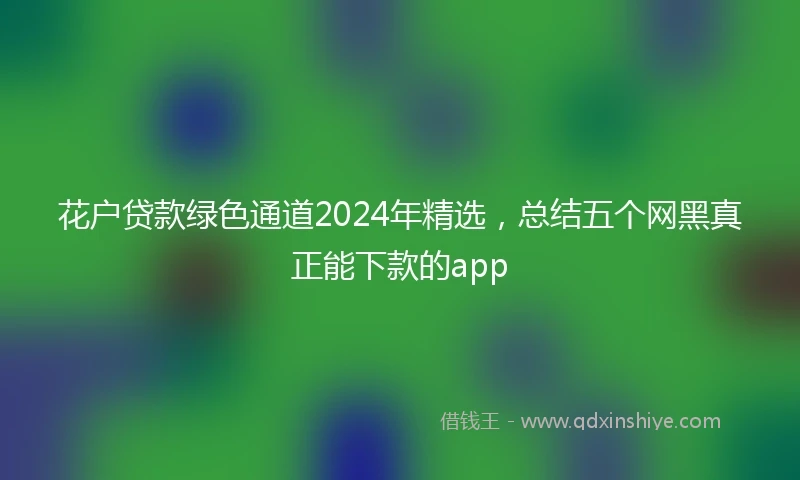 花户贷款绿色通道2024年精选，总结五个网黑真正能下款的app