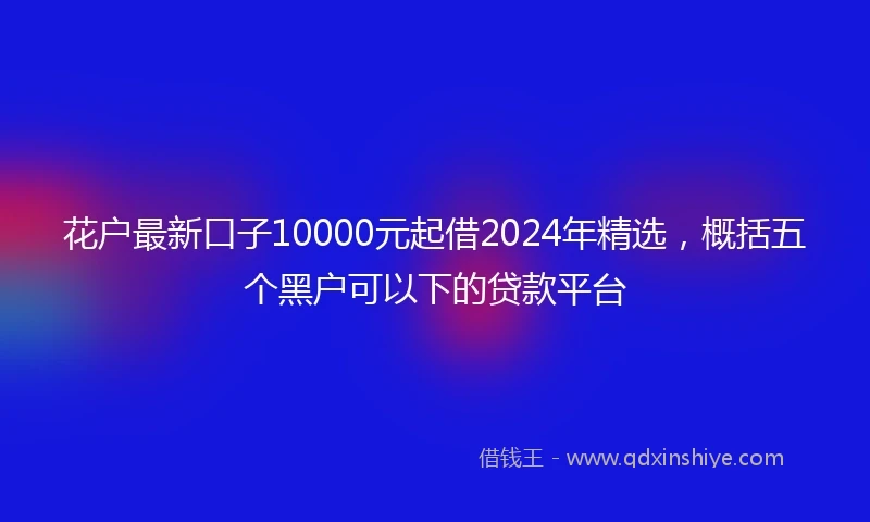 花户最新口子10000元起借2024年精选，概括五个黑户可以下的贷款平台