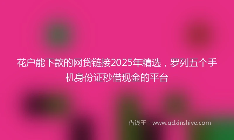 花户能下款的网贷链接2025年精选，罗列五个手机身份证秒借现金的平台