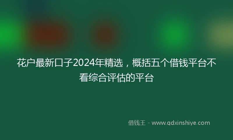 花户最新口子2024年精选，概括五个借钱平台不看综合评估的平台