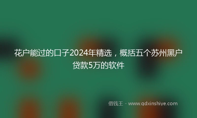 花户能过的口子2024年精选，概括五个苏州黑户贷款5万的软件