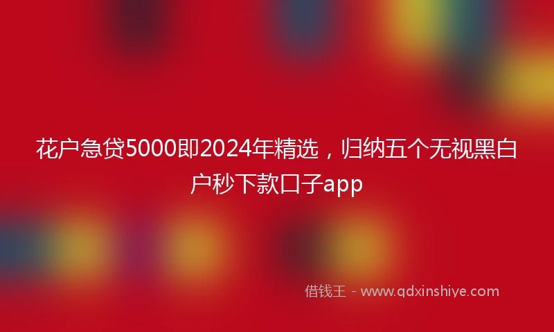 花户急贷5000即2024年精选，归纳五个无视黑白户秒下款口子app