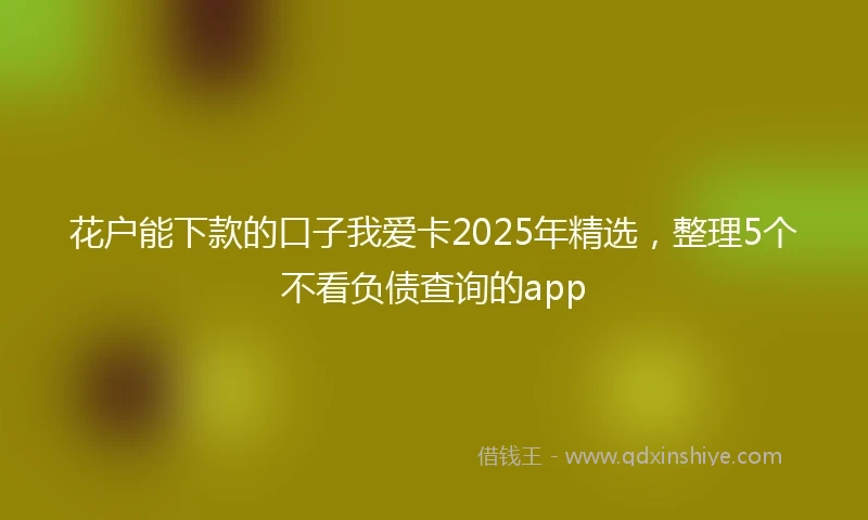 花户能下款的口子我爱卡2025年精选，整理5个不看负债查询的app