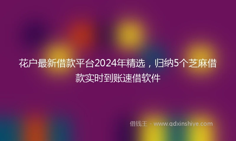 花户最新借款平台2024年精选，归纳5个芝麻借款实时到账速借软件