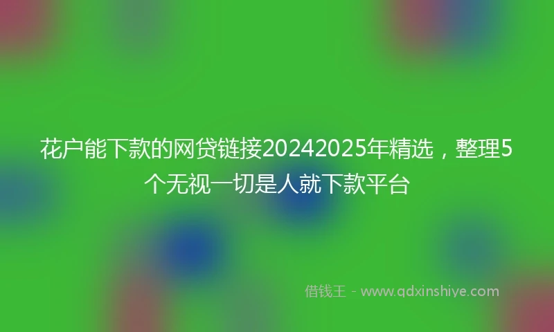 花户能下款的网贷链接20242025年精选，整理5个无视一切是人就下款平台