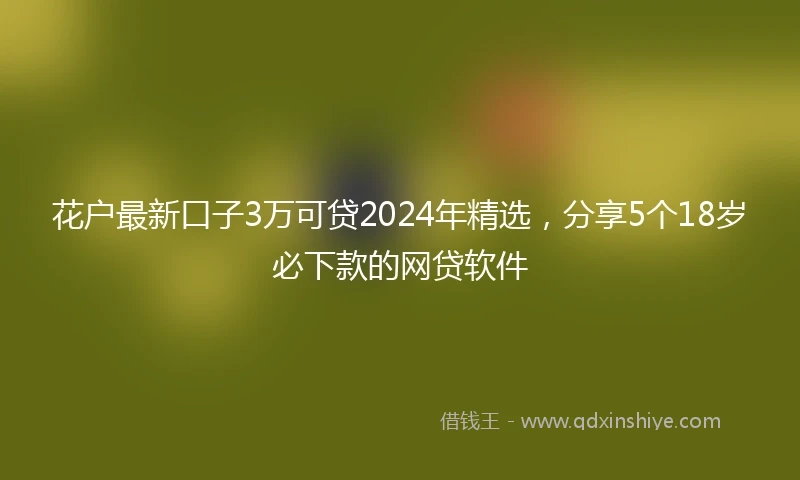 花户最新口子3万可贷2024年精选，分享5个18岁必下款的网贷软件