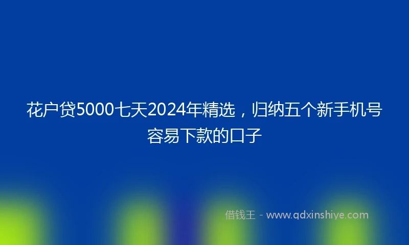 花户贷5000七天2024年精选，归纳五个新手机号容易下款的口子