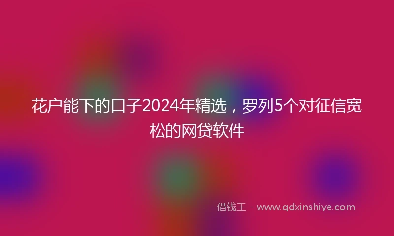 花户能下的口子2024年精选，罗列5个对征信宽松的网贷软件