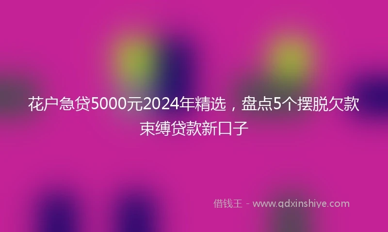 花户急贷5000元2024年精选，盘点5个摆脱欠款束缚贷款新口子
