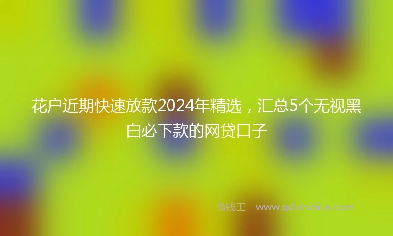 花户近期快速放款2024年精选，汇总5个无视黑白必下款的网贷口子