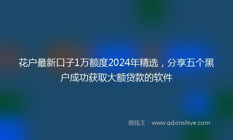 花户最新口子1万额度2024年精选，分享五个黑户成功获取大额贷款的软件