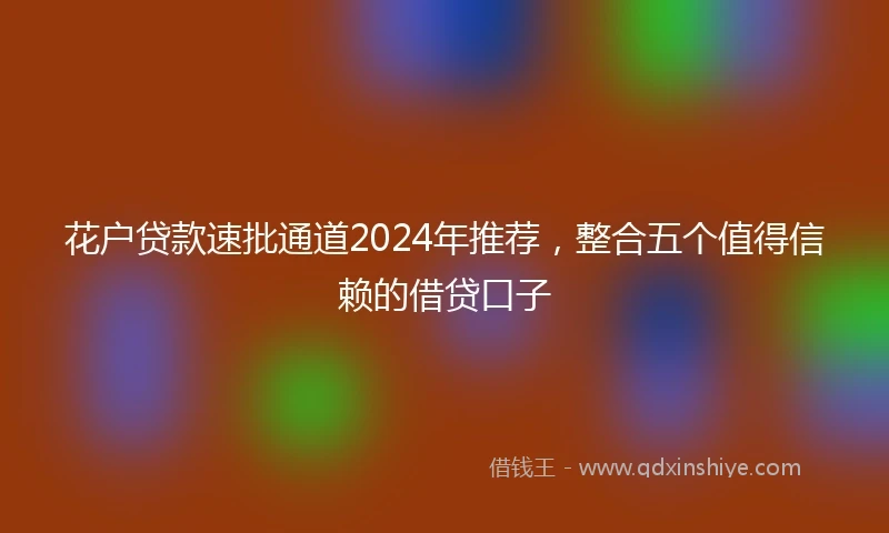 花户贷款速批通道2024年推荐，整合五个值得信赖的借贷口子