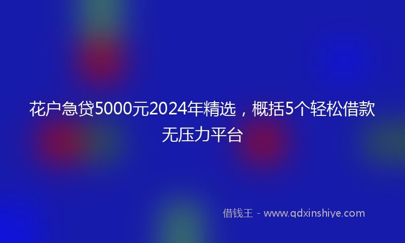 花户急贷5000元2024年精选，概括5个轻松借款无压力平台