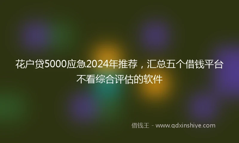 花户贷5000应急2024年推荐，汇总五个借钱平台不看综合评估的软件