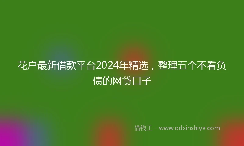 花户最新借款平台2024年精选，整理五个不看负债的网贷口子