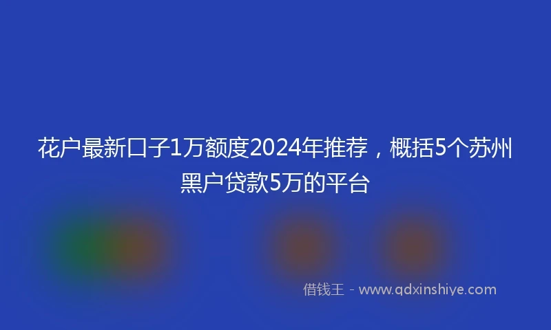 花户最新口子1万额度2024年推荐，概括5个苏州黑户贷款5万的平台