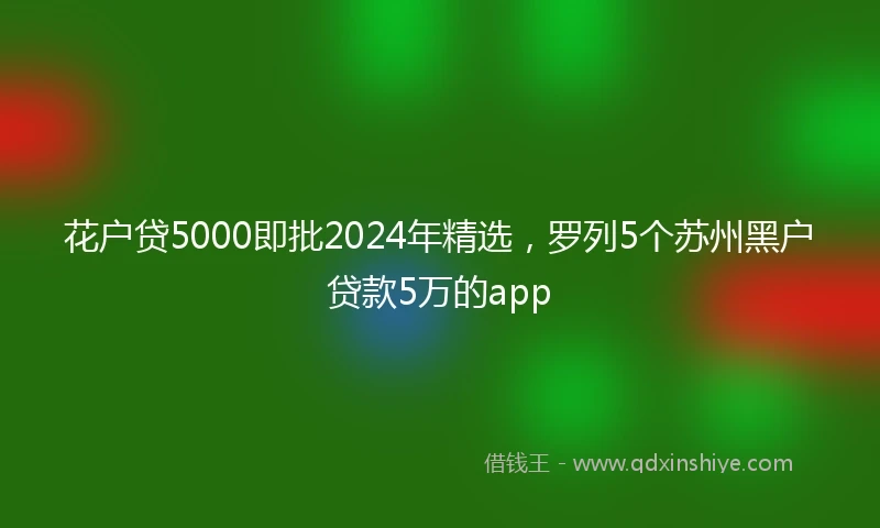花户贷5000即批2024年精选，罗列5个苏州黑户贷款5万的app