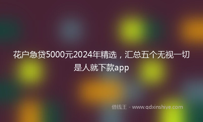 花户急贷5000元2024年精选，汇总五个无视一切是人就下款app