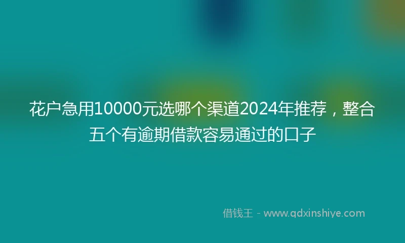 花户急用10000元选哪个渠道2024年推荐，整合五个有逾期借款容易通过的口子