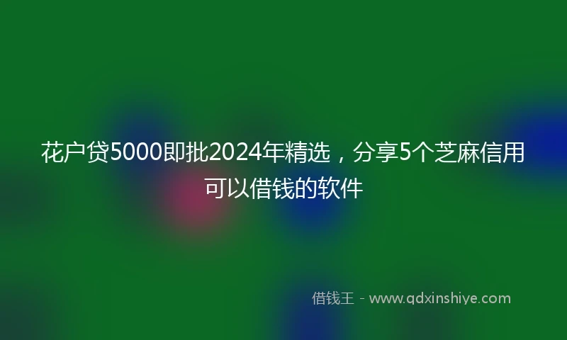 花户贷5000即批2024年精选，分享5个芝麻信用可以借钱的软件