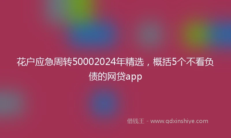 花户应急周转50002024年精选，概括5个不看负债的网贷app