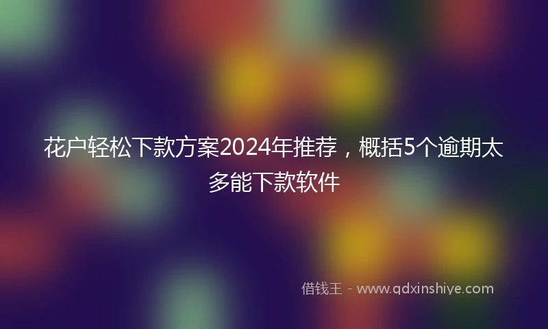 花户轻松下款方案2024年推荐，概括5个逾期太多能下款软件