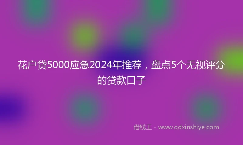 花户贷5000应急2024年推荐，盘点5个无视评分的贷款口子