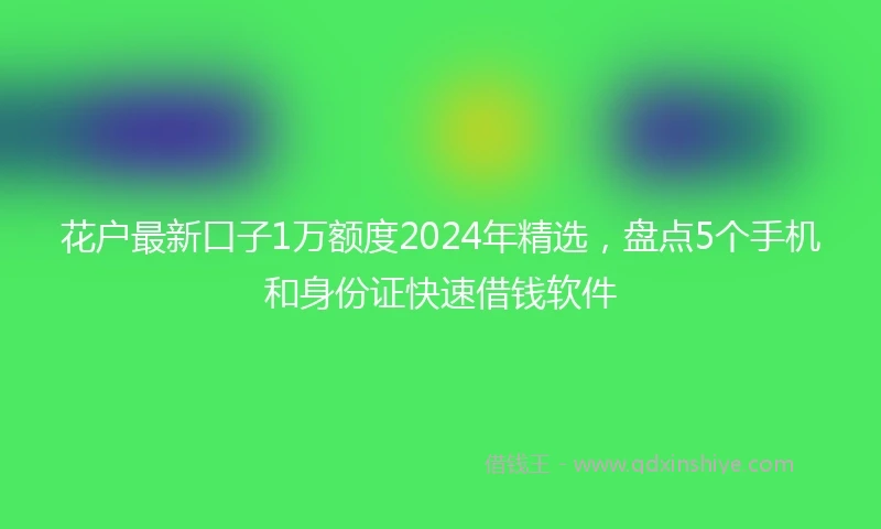 花户最新口子1万额度2024年精选，盘点5个手机和身份证快速借钱软件