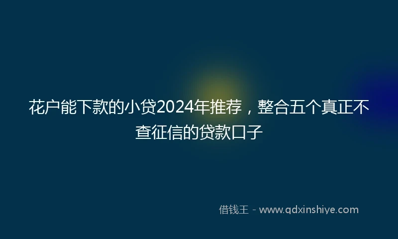 花户能下款的小贷2024年推荐，整合五个真正不查征信的贷款口子