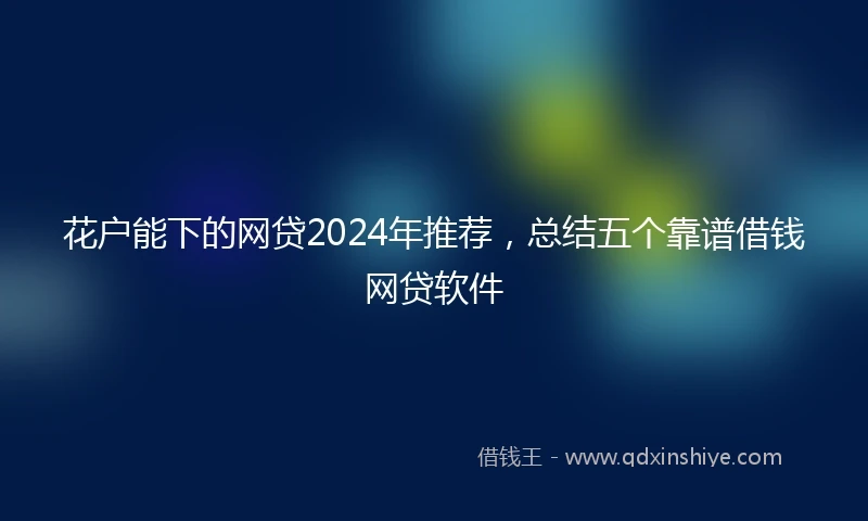 花户能下的网贷2024年推荐，总结五个靠谱借钱网贷软件