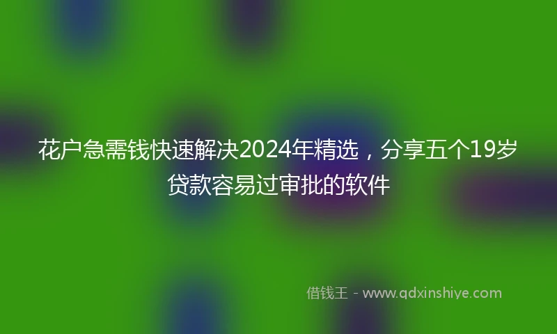 花户急需钱快速解决2024年精选，分享五个19岁贷款容易过审批的软件