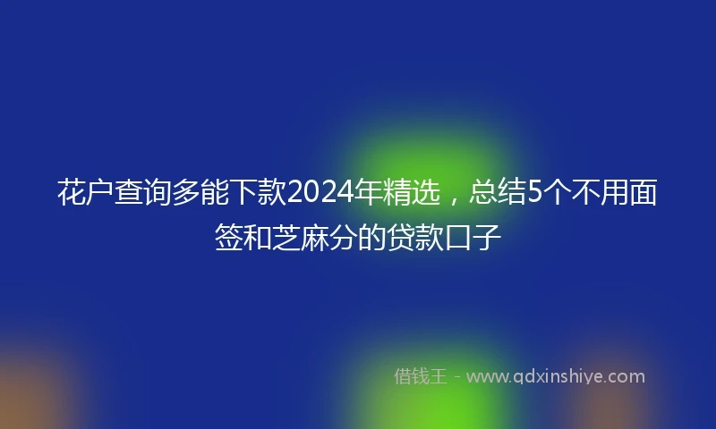 花户查询多能下款2024年精选，总结5个不用面签和芝麻分的贷款口子