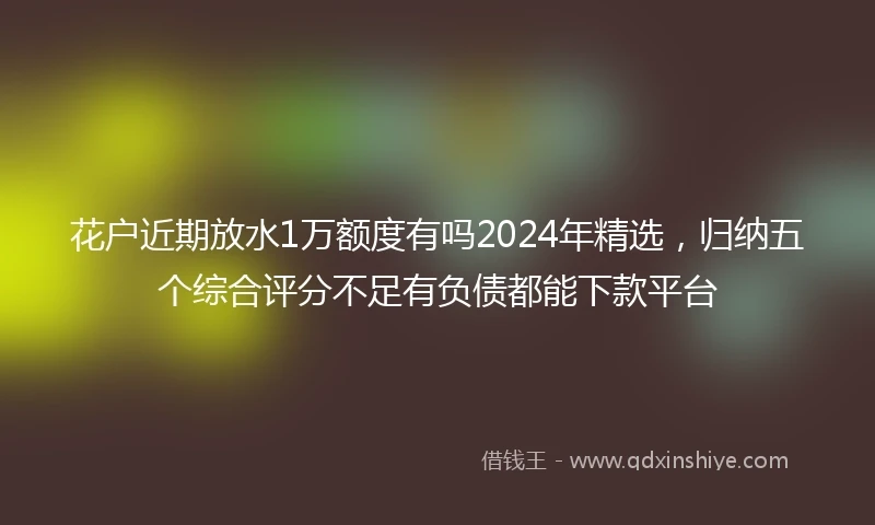 花户近期放水1万额度有吗2024年精选，归纳五个综合评分不足有负债都能下款平台