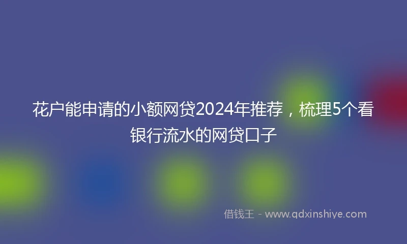 花户能申请的小额网贷2024年推荐，梳理5个看银行流水的网贷口子