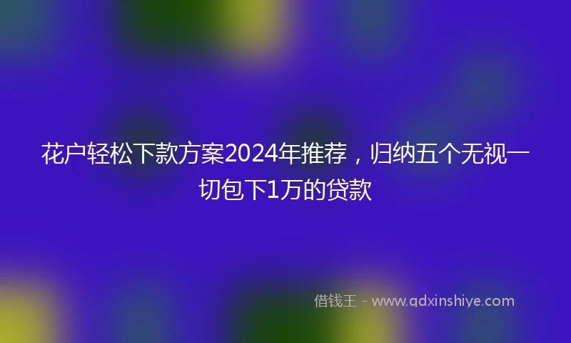 花户轻松下款方案2024年推荐，归纳五个无视一切包下1万的贷款