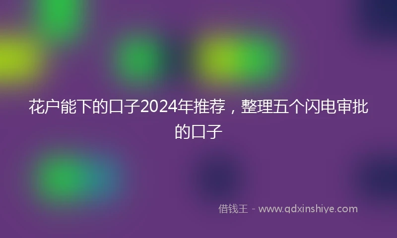 花户能下的口子2024年推荐，整理五个闪电审批的口子