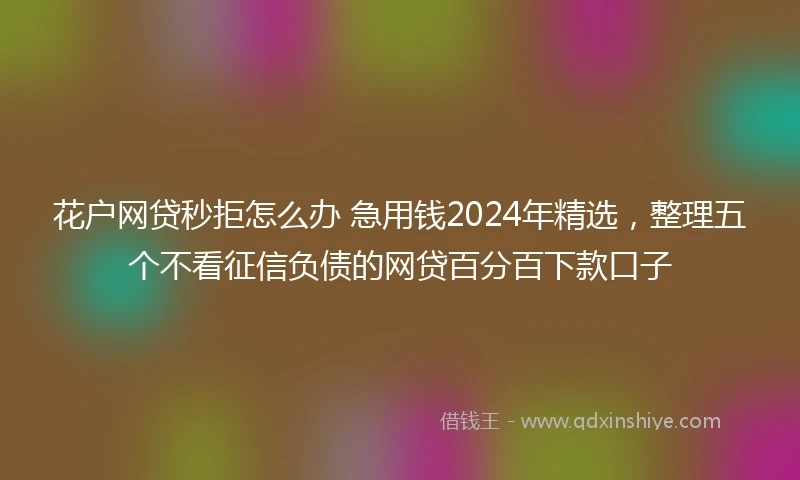 花户网贷秒拒怎么办 急用钱2024年精选，整理五个不看征信负债的网贷百分百下款口子