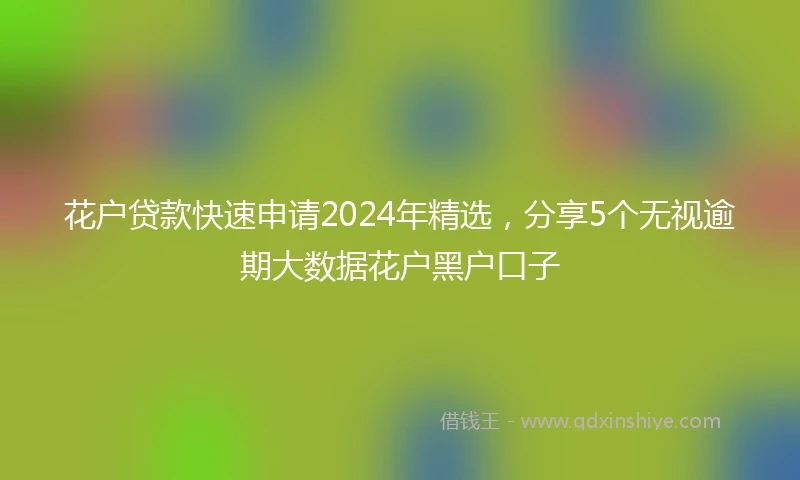 花户贷款快速申请2024年精选，分享5个无视逾期大数据花户黑户口子