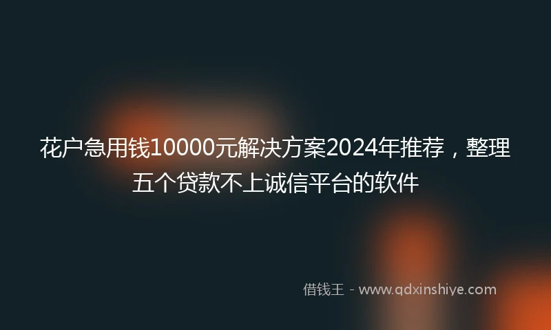 花户急用钱10000元解决方案2024年推荐,整理五个贷款不上诚信平台的软件