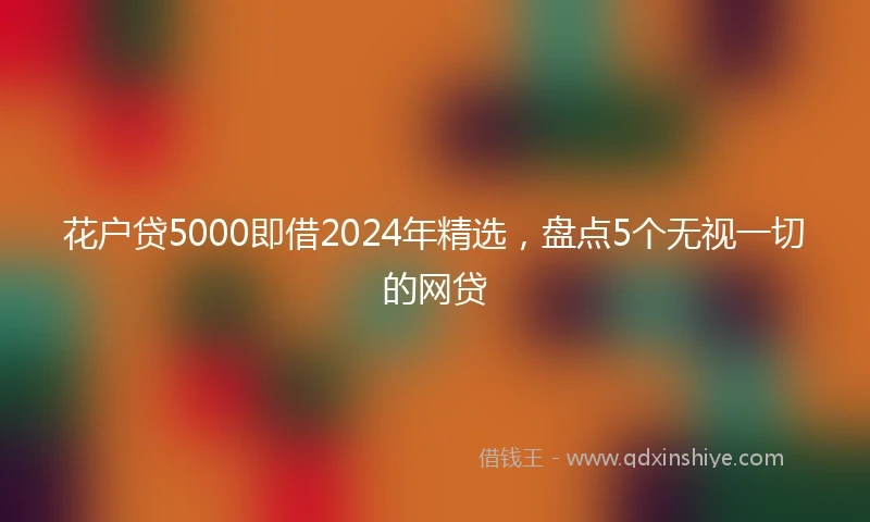 花户贷5000即借2024年精选，盘点5个无视一切的网贷