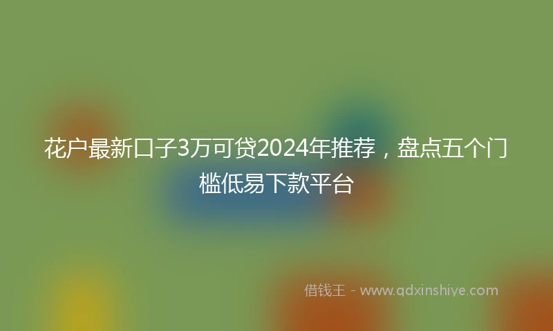 花户最新口子3万可贷2024年推荐，盘点五个门槛低易下款平台