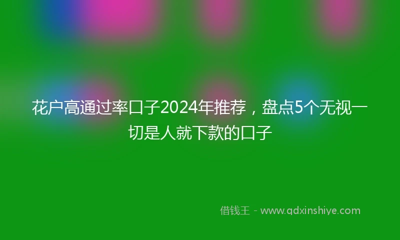 花户高通过率口子2024年推荐，盘点5个无视一切是人就下款的口子