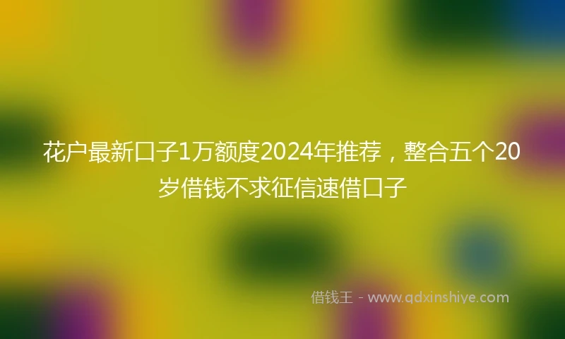 花户最新口子1万额度2024年推荐，整合五个20岁借钱不求征信速借口子