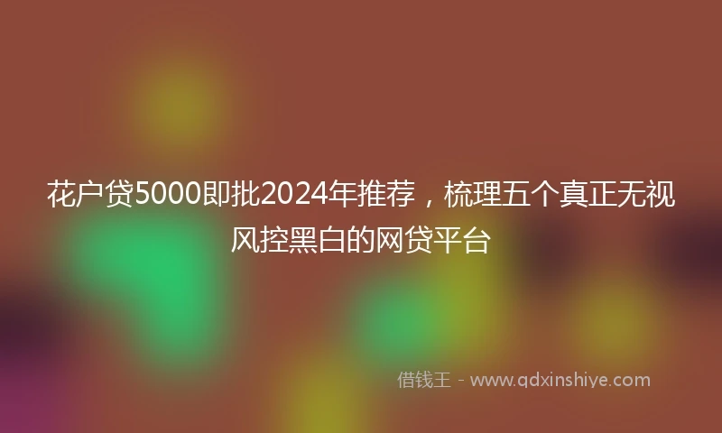 花户贷5000即批2024年推荐，梳理五个真正无视风控黑白的网贷平台