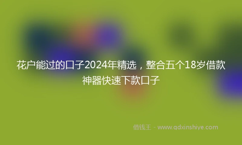 花户能过的口子2024年精选，整合五个18岁借款神器快速下款口子