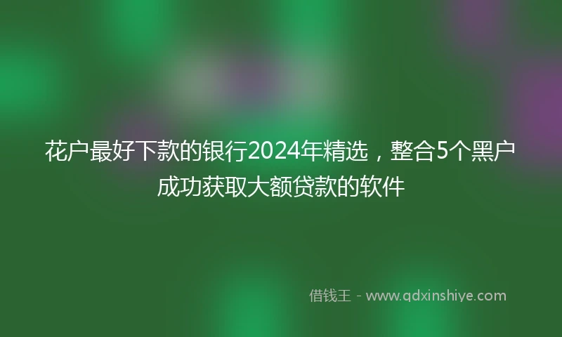 花户最好下款的银行2024年精选，整合5个黑户成功获取大额贷款的软件