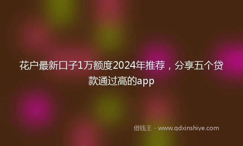 花户最新口子1万额度2024年推荐，分享五个贷款通过高的app