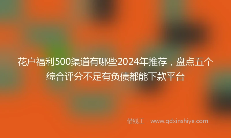 花户福利500渠道有哪些2024年推荐，盘点五个综合评分不足有负债都能下款平台