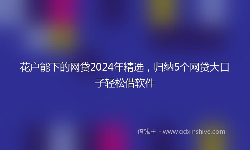花户能下的网贷2024年精选，归纳5个网贷大口子轻松借软件