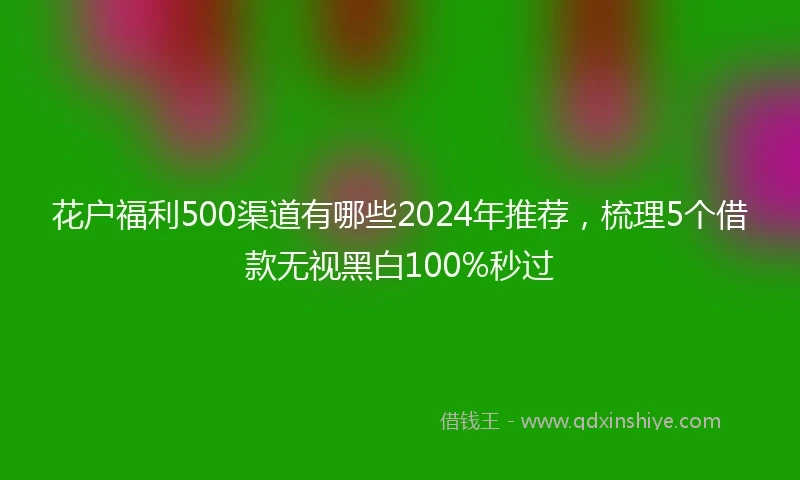 花户福利500渠道有哪些2024年推荐，梳理5个借款无视黑白100%秒过